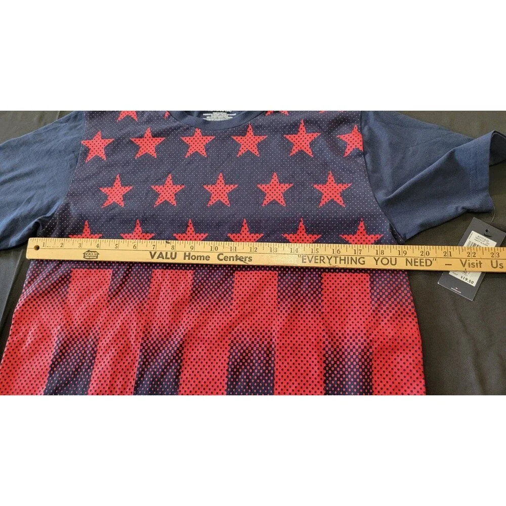 Tommy Hilfiger Boys T-Shirt Short Sleeve Blue Red American Patriotic XL 20 NWT